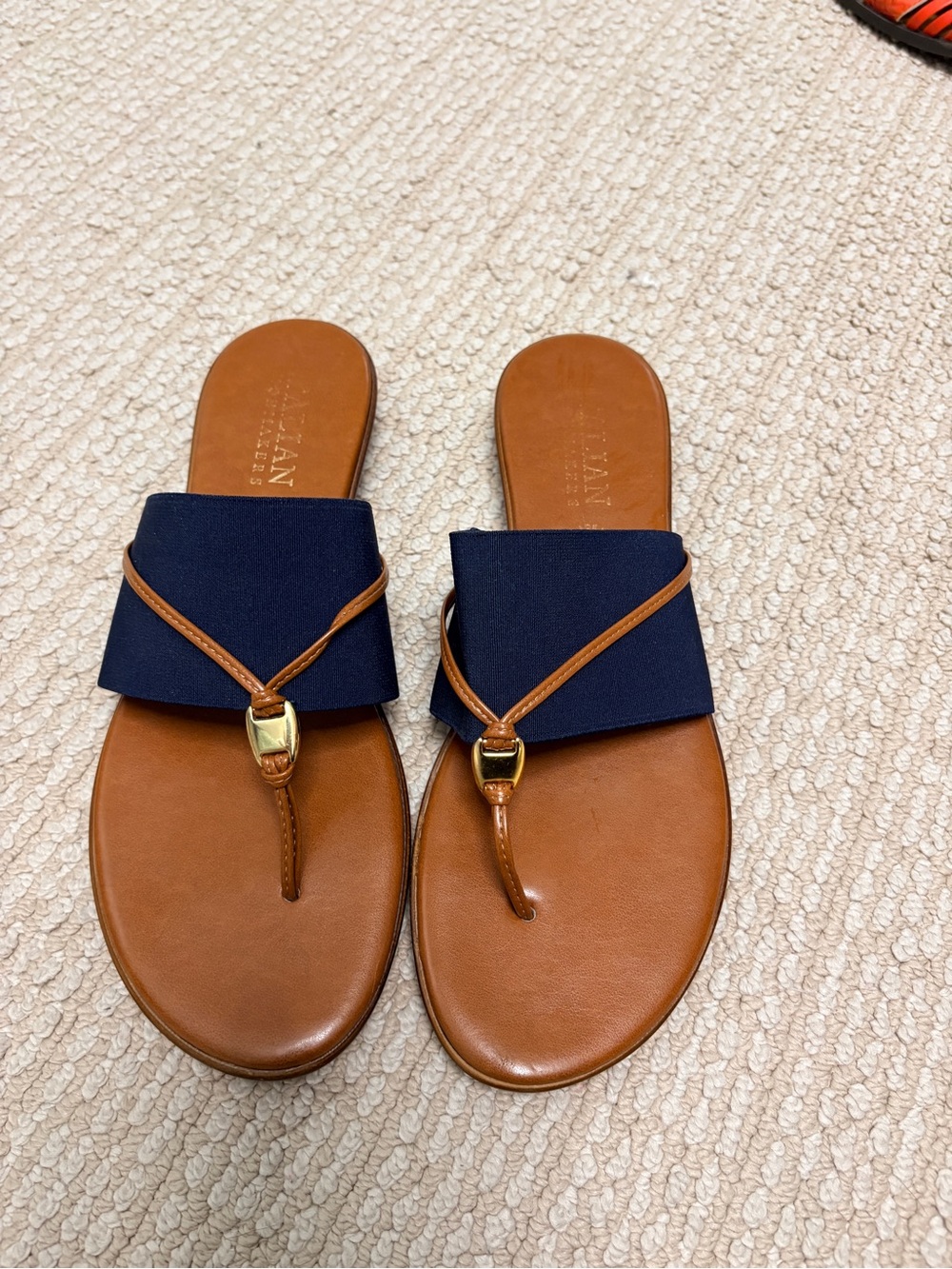 Women’s Tan Leather Thong Sandals — Classic Everyday Style